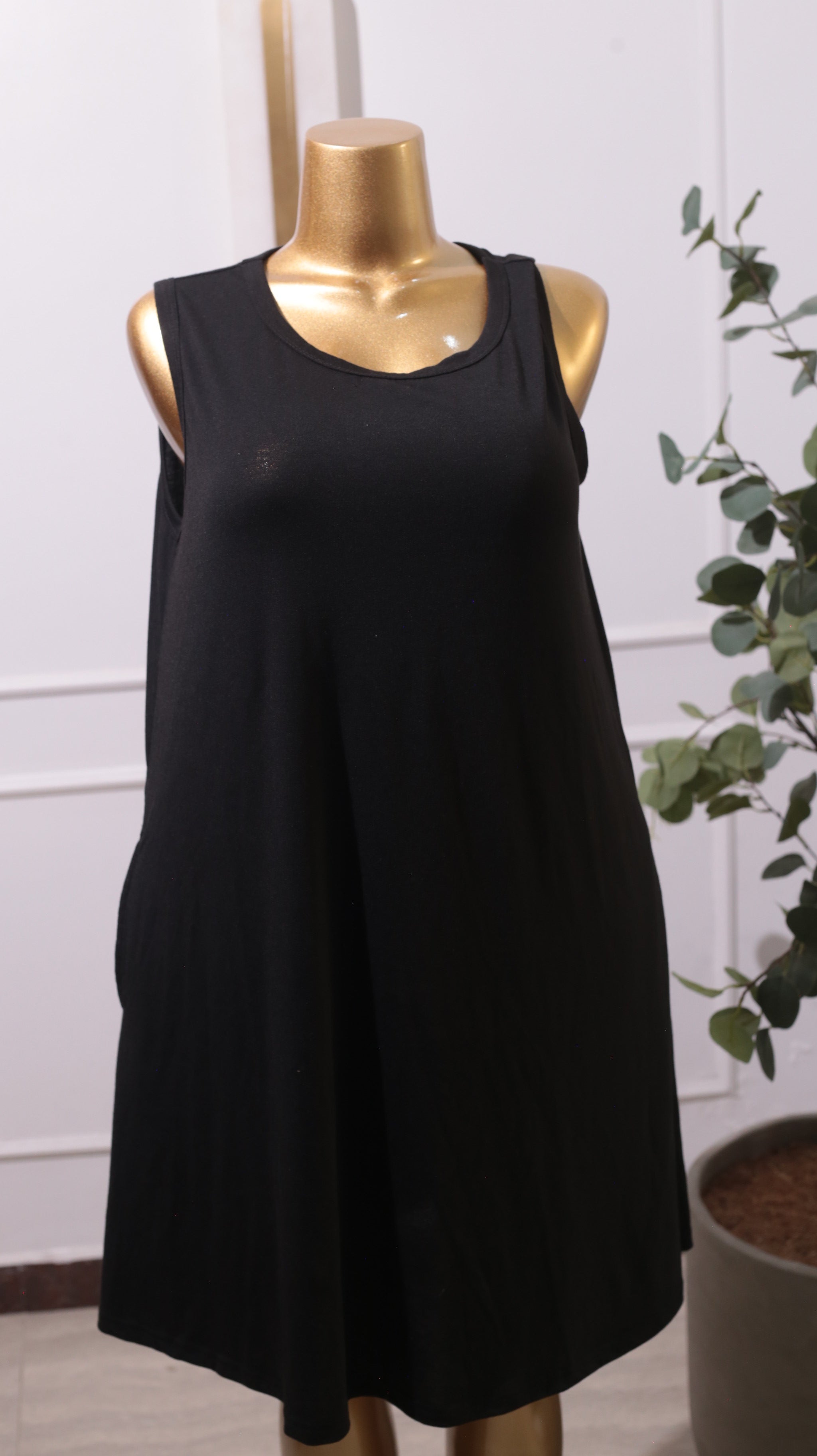 Sleeveless Black Dress Or Tank Dress