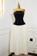 Strapless Contrast Maxi Dress