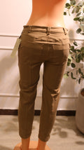 Tan Trousers with Front Seam Detail