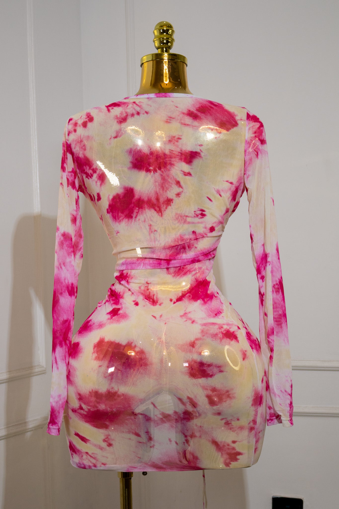 Tie-Dye Ruched Bodycon Dress