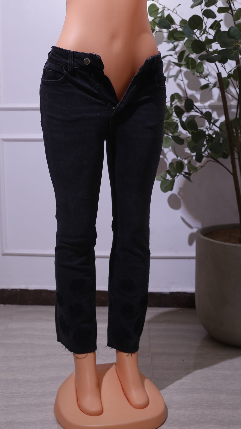 Washed Black flare Jeans trouser