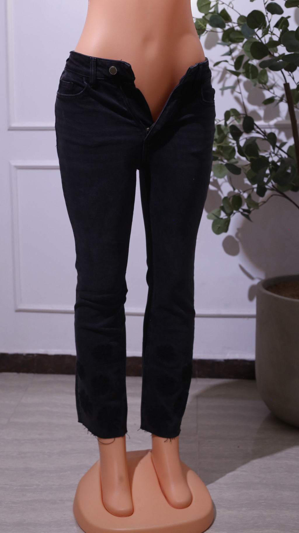 Washed Black flare Jeans trouser