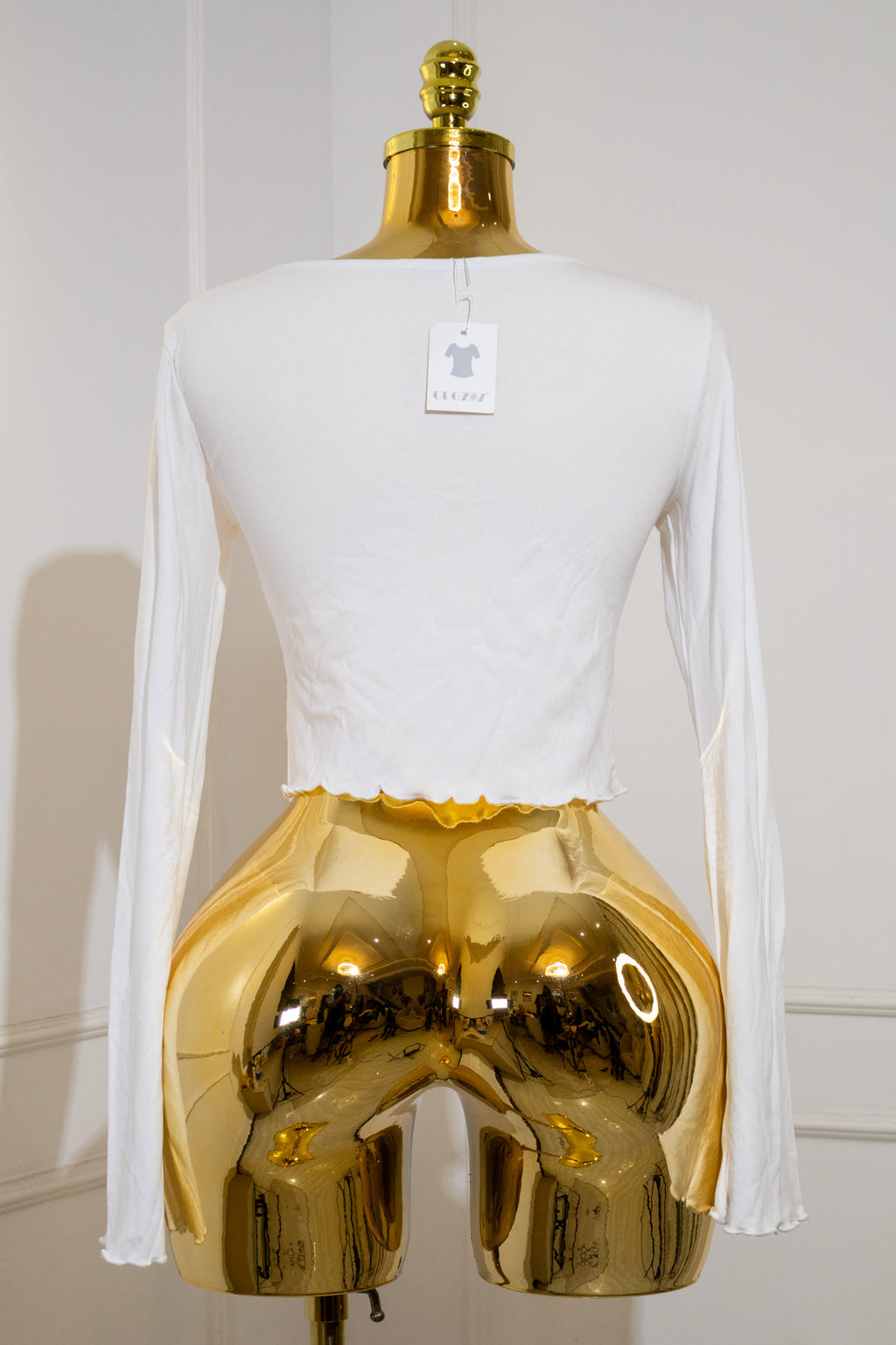 White Bell-Sleeve Crop Top