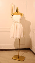 White Strapless Bubble Mini Dress