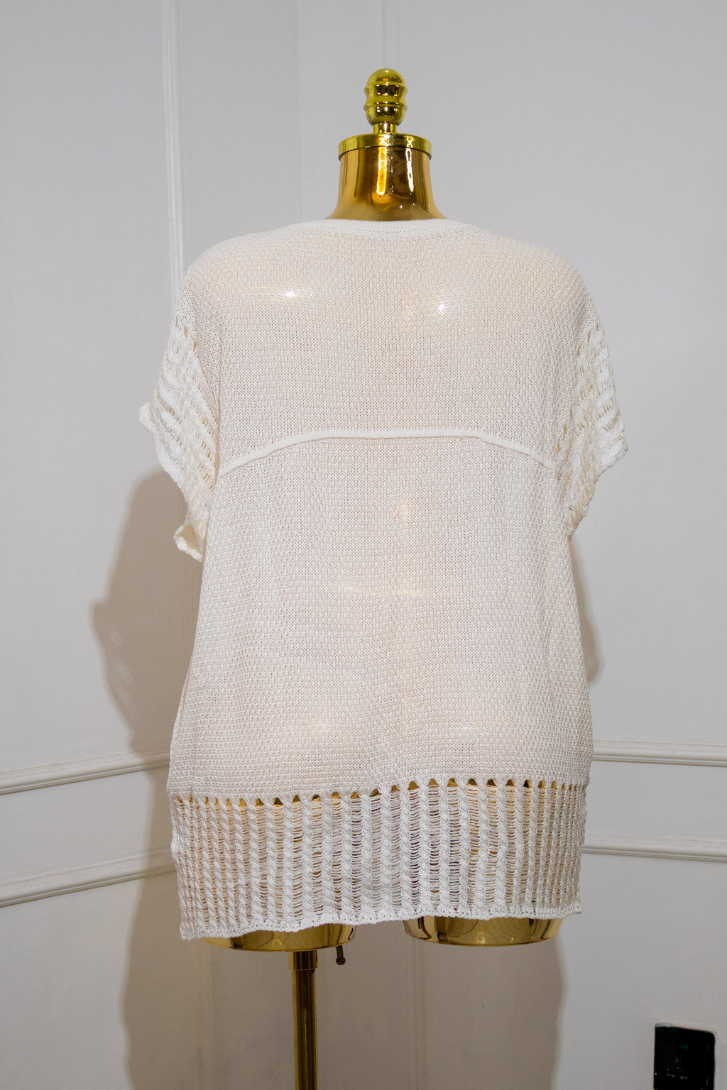 White Crochet Sweater Vest