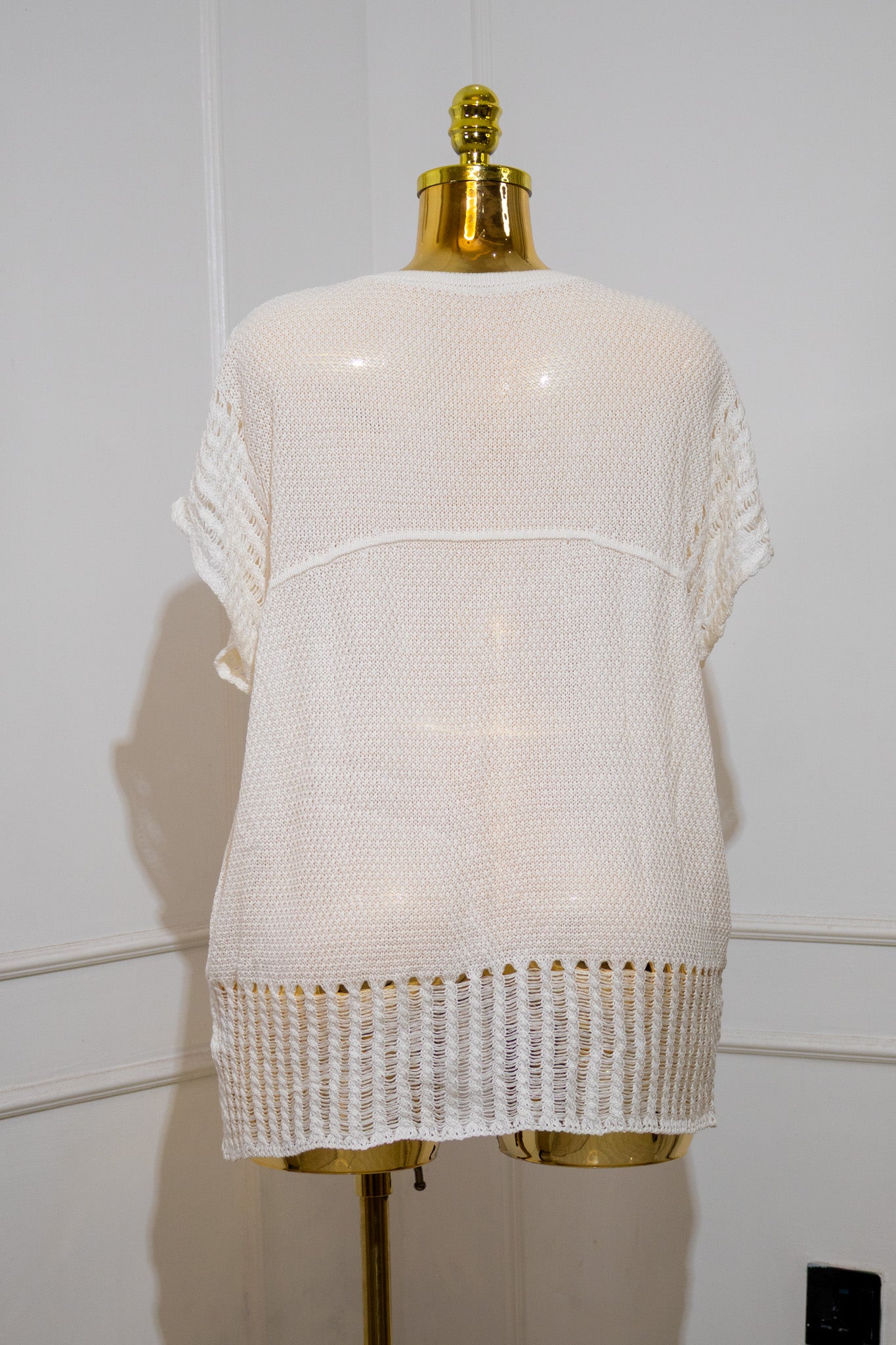 White Crochet Sweater Vest