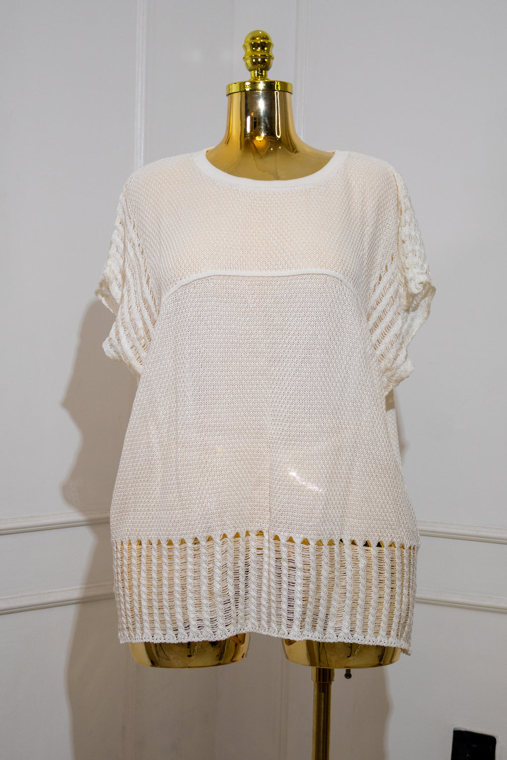 White Crochet Sweater Vest