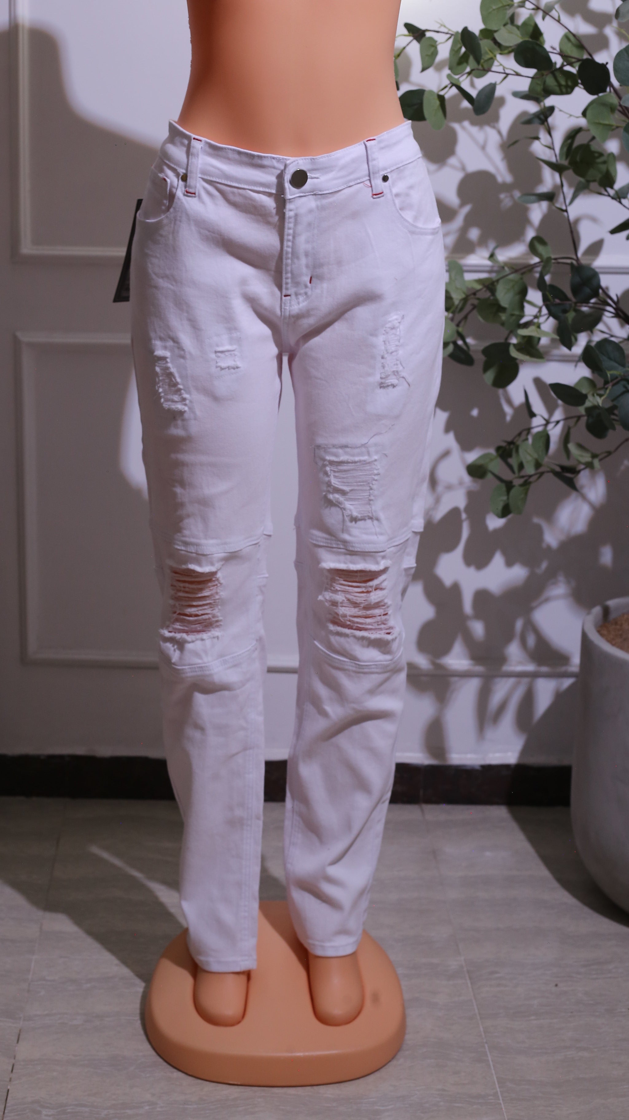 White Distressed Jeans