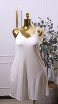 White Full Slip Dress Or Chemise With Adjustable Spaghetti Straps