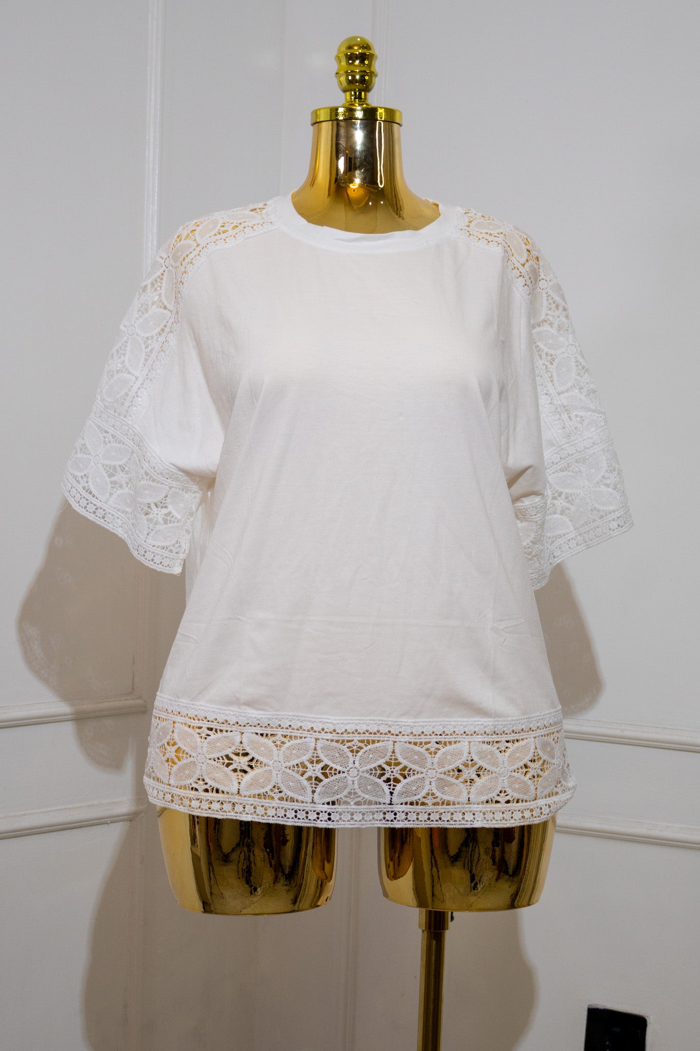 White Guipure Lace Blouse