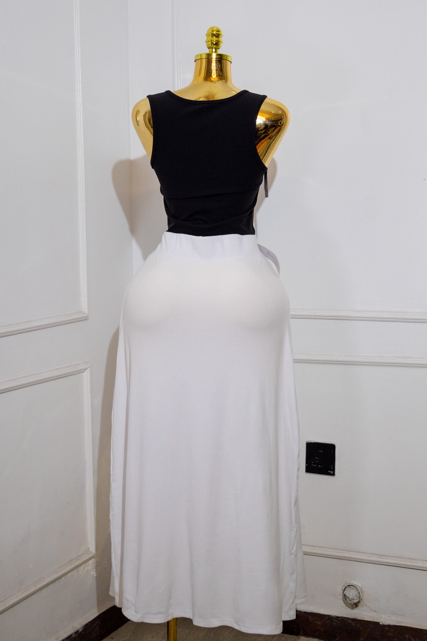 White Midi Slip Skirt