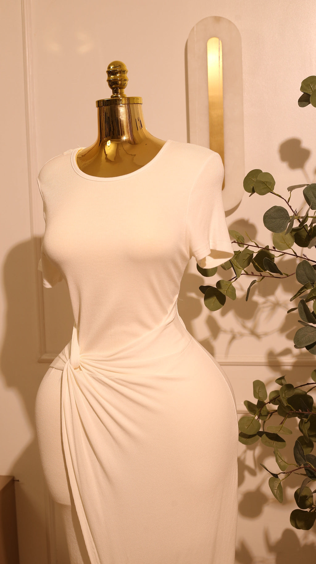 White Midi Dress Stretch
