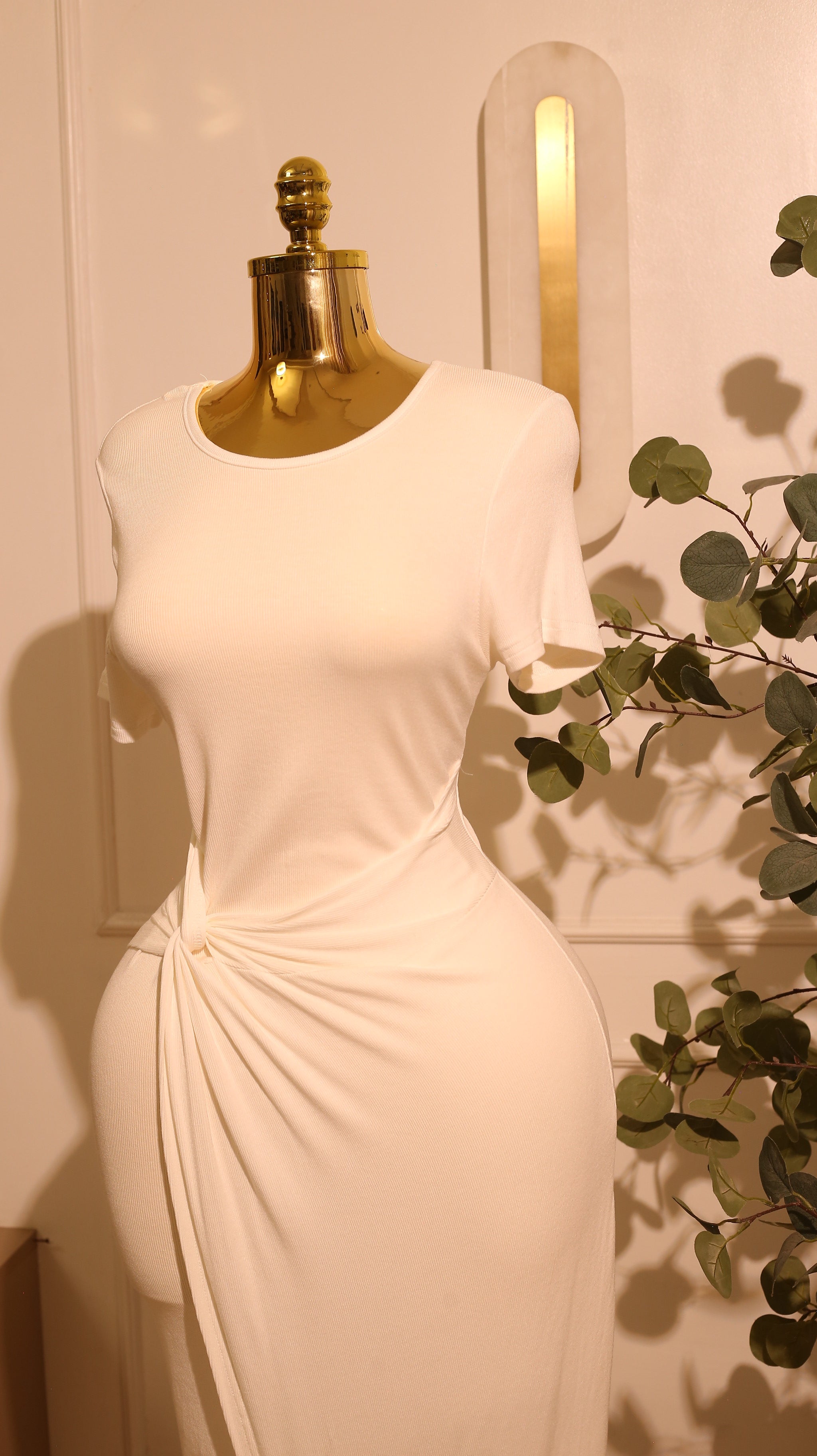 White Midi Dress Stretch