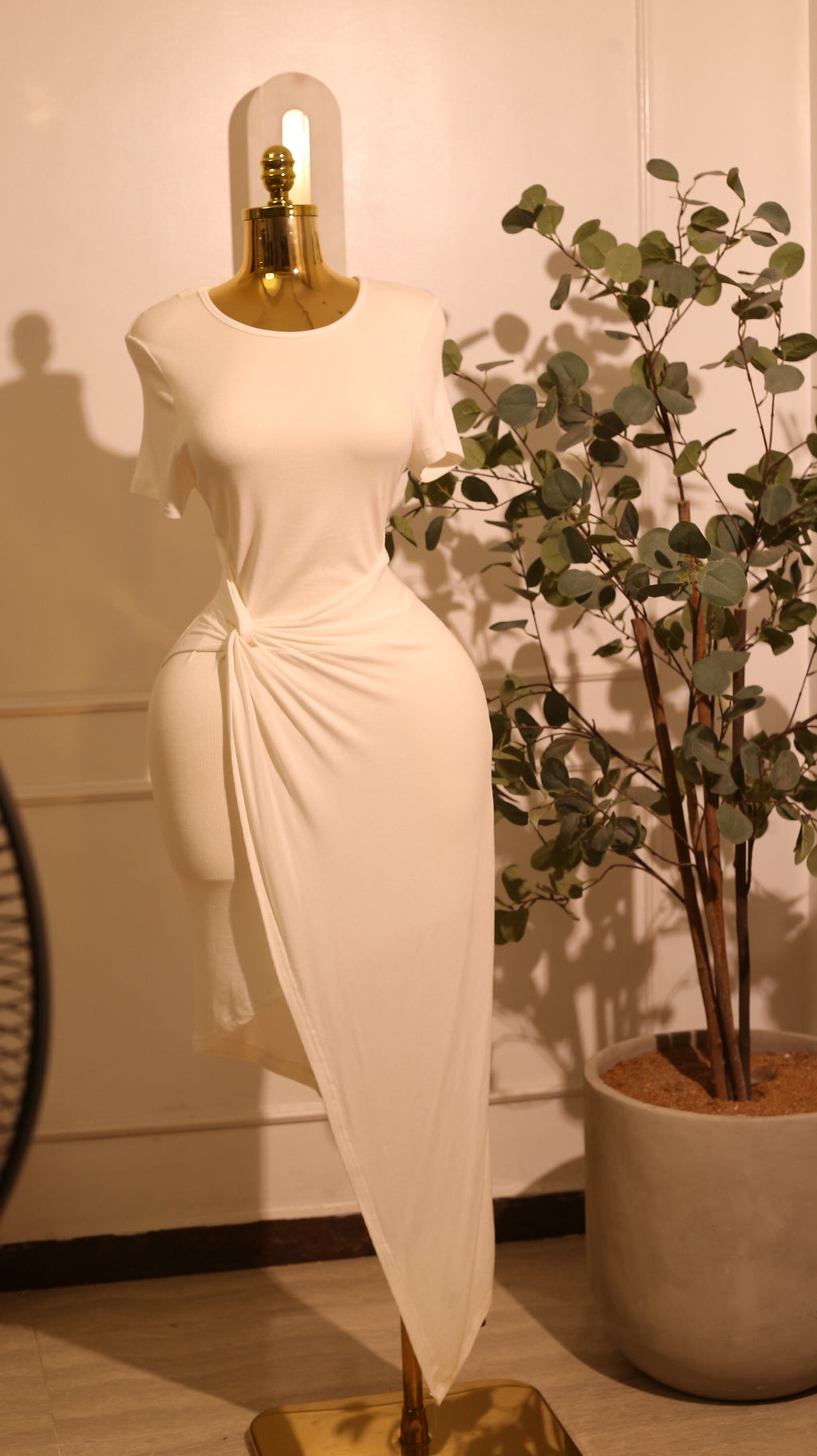 White Midi Dress Stretch
