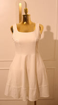 White Square-Neck Mini Dress – Medium
