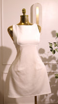 White Open-Back Sleeveless Mini Dress