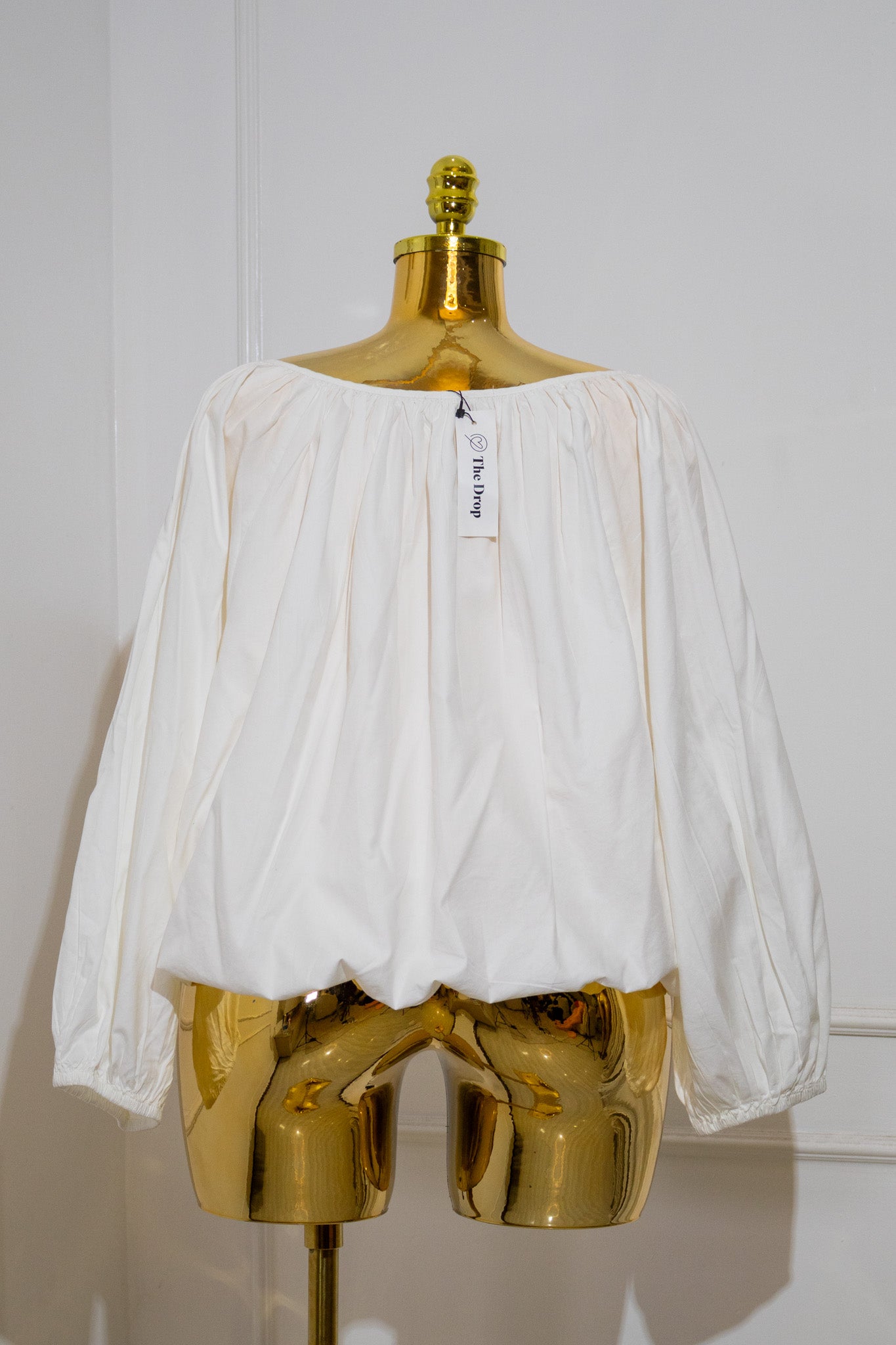 White Ruffled Long-Sleeve Top
