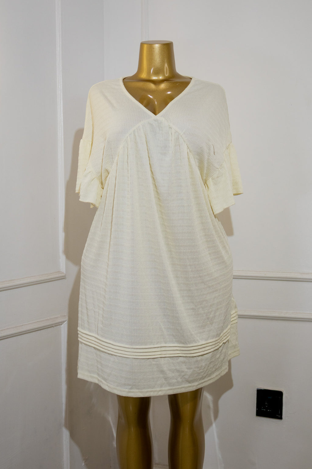 White Ruffled Tiered Babydoll Dress