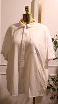 White Short-Sleeve Button-Down Shirt