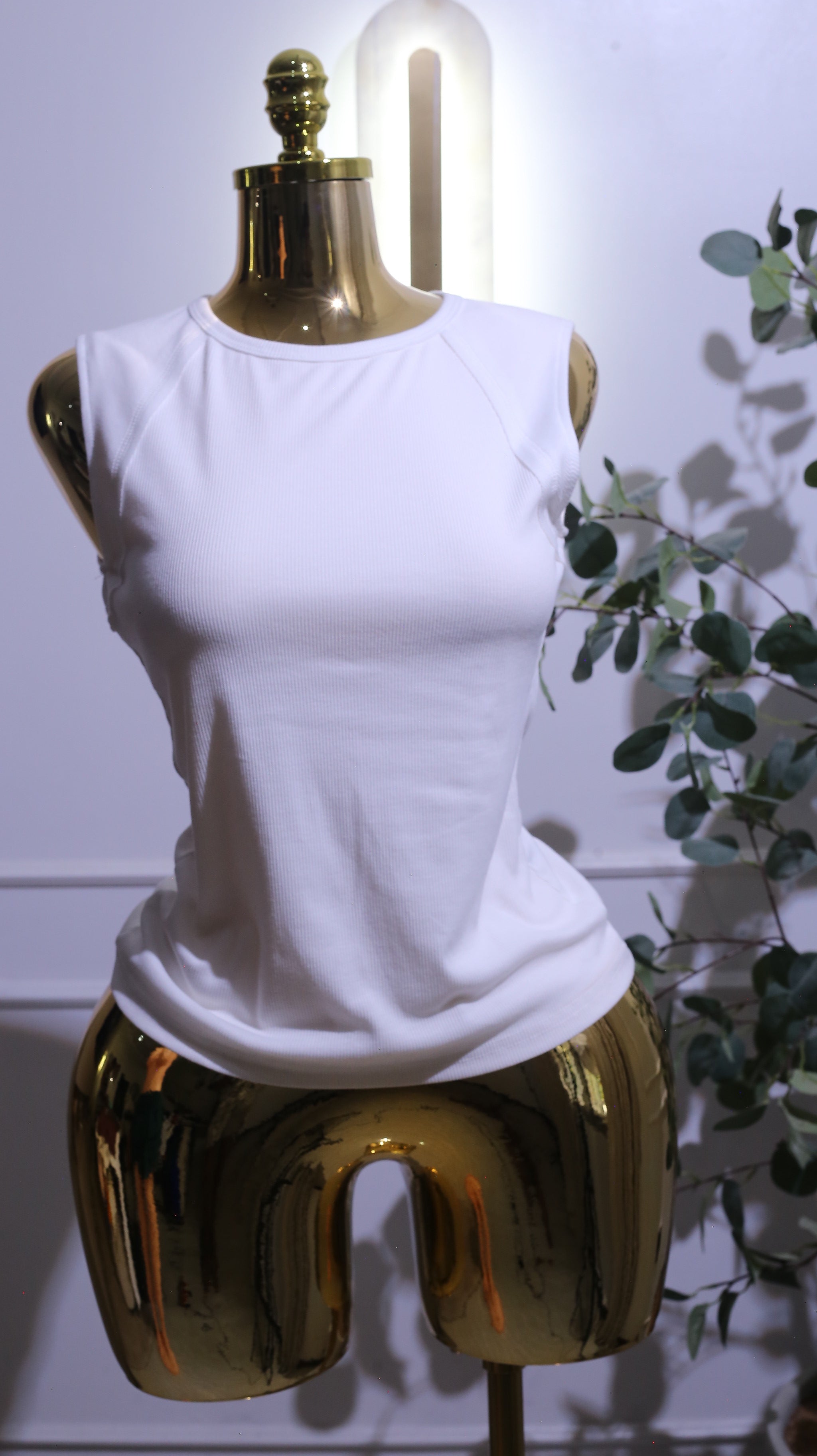White Sleeveless Top