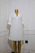 White V-Neck Tunic Dress
